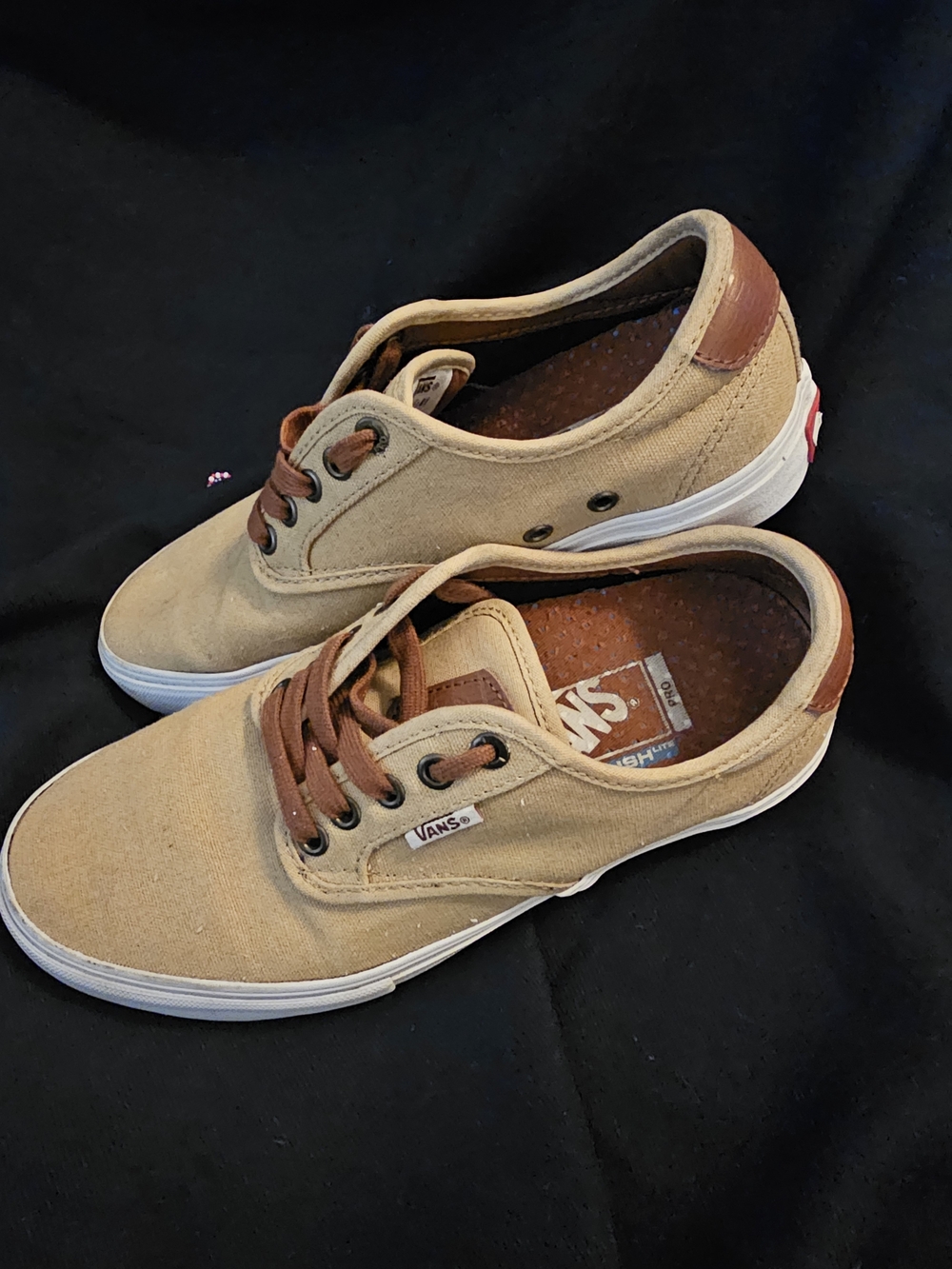 Vans Chima Ferguson Pro Khaki Tan Canvas Men 6.5 Women 8 Indiecore Skater Euc